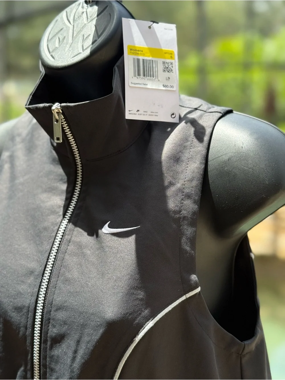 Nike Womens Woven Half Zip Bungee Waist Sporty Dress Black FN2286-010 Size S